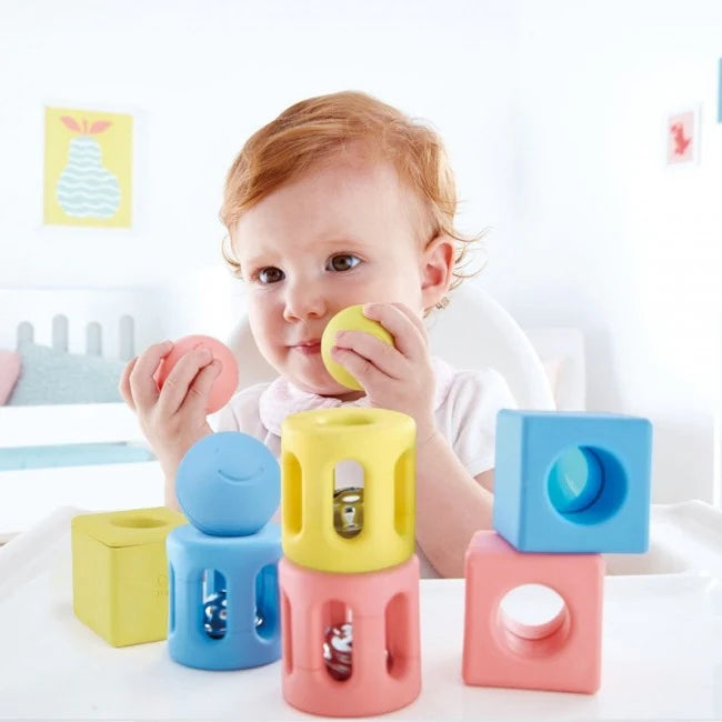 Hape Geometric Rattle Trio Set (9pc)