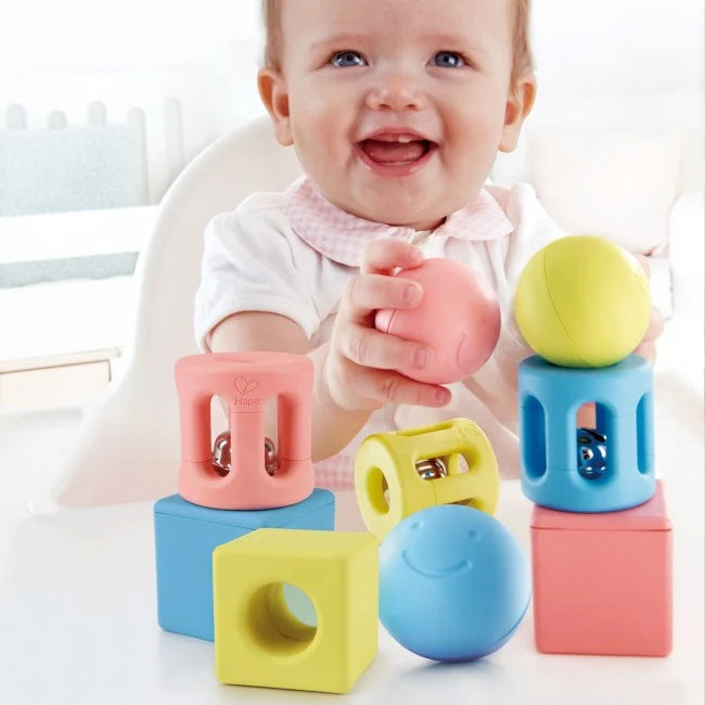 Hape Geometric Rattle Trio Set (9pc)