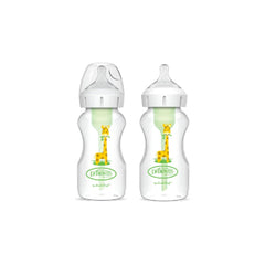 Dr. Brown’s™  9oz/270 mL Wide Neck Anti-Colic Options+ Baby Bottle (Giraffe) 2-pack