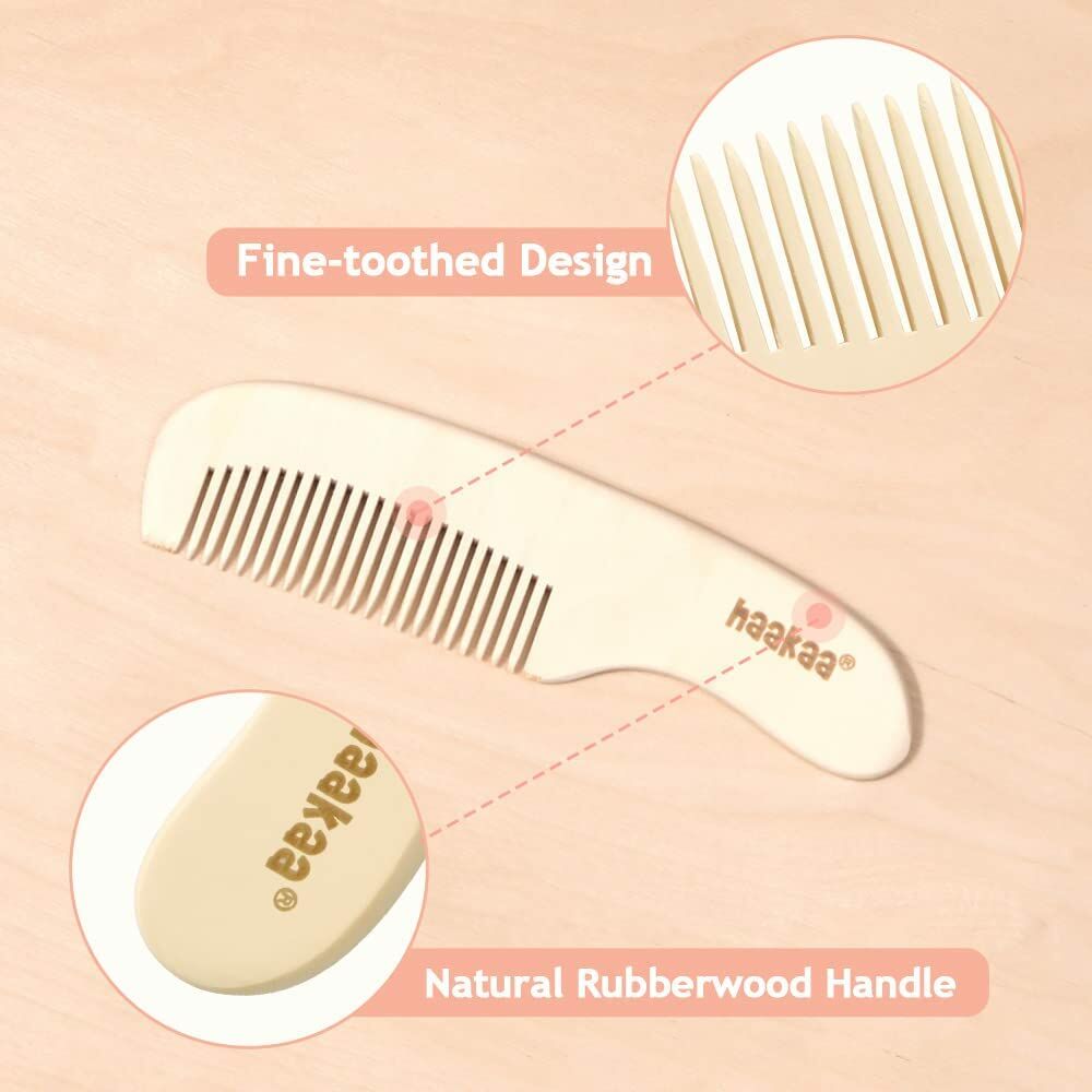 Haakaa Goat Wool Baby Brush & Comb Set