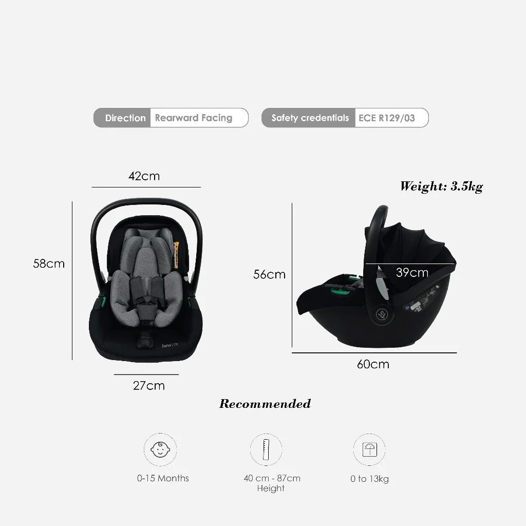 Hamilton Zeno Lite Infant Carseat - Black
