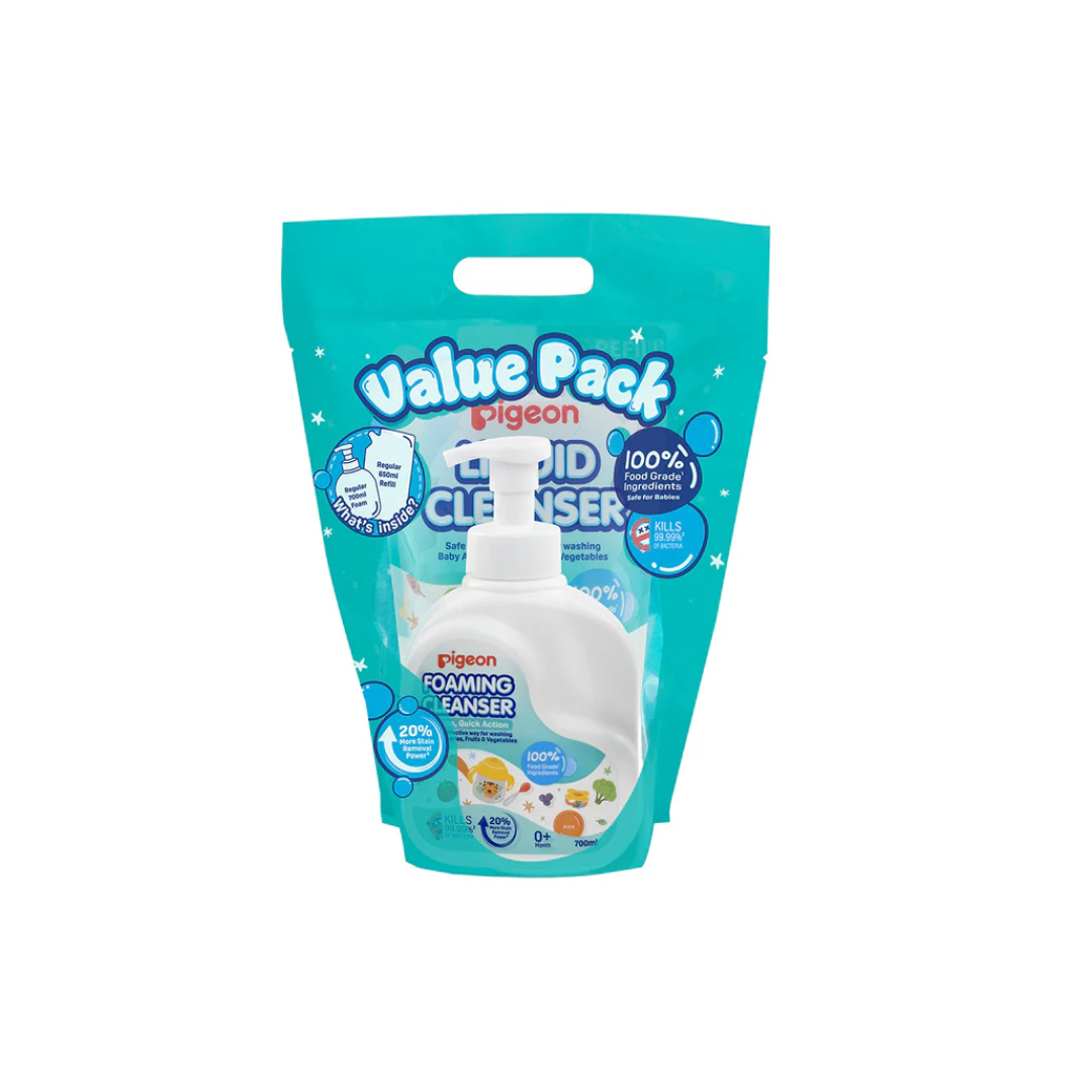 Pigeon Liquid Cleanser Bundle [700ml (Foam) + 650ml (Refill)]