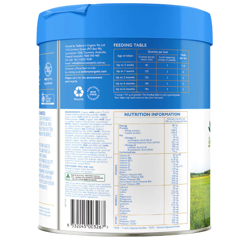 Bellamy's Organic Step 1 Infant Formula