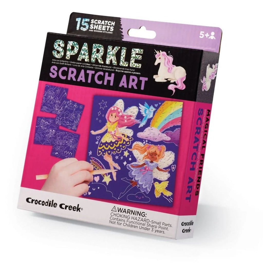 Crocodile Creek Sparkle Scratch Art -Magical Friends (New)
