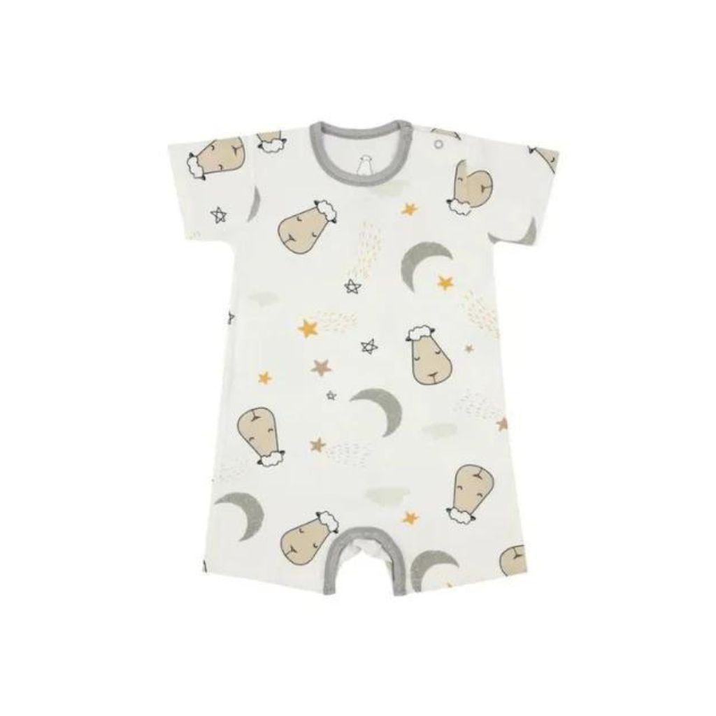 Baa Baa Sheepz Romper Short Sleeve Goodnight Baa Baa White