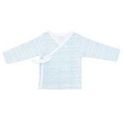 Motherswork x Le Petit Society Baby Organic Long Sleeve Kimono Top in Blue Stripes