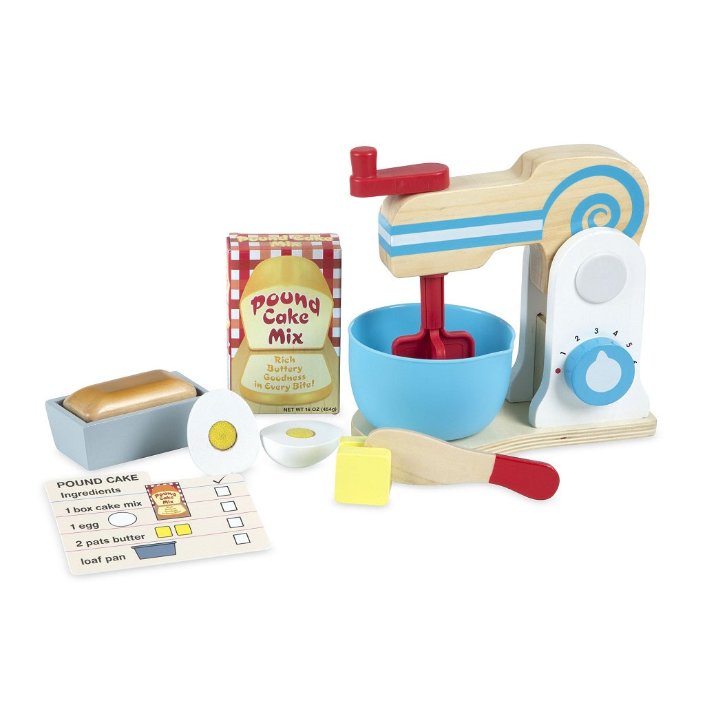 Melissa & Doug Wooden Make-a-Cake Mixer Set 3 years+