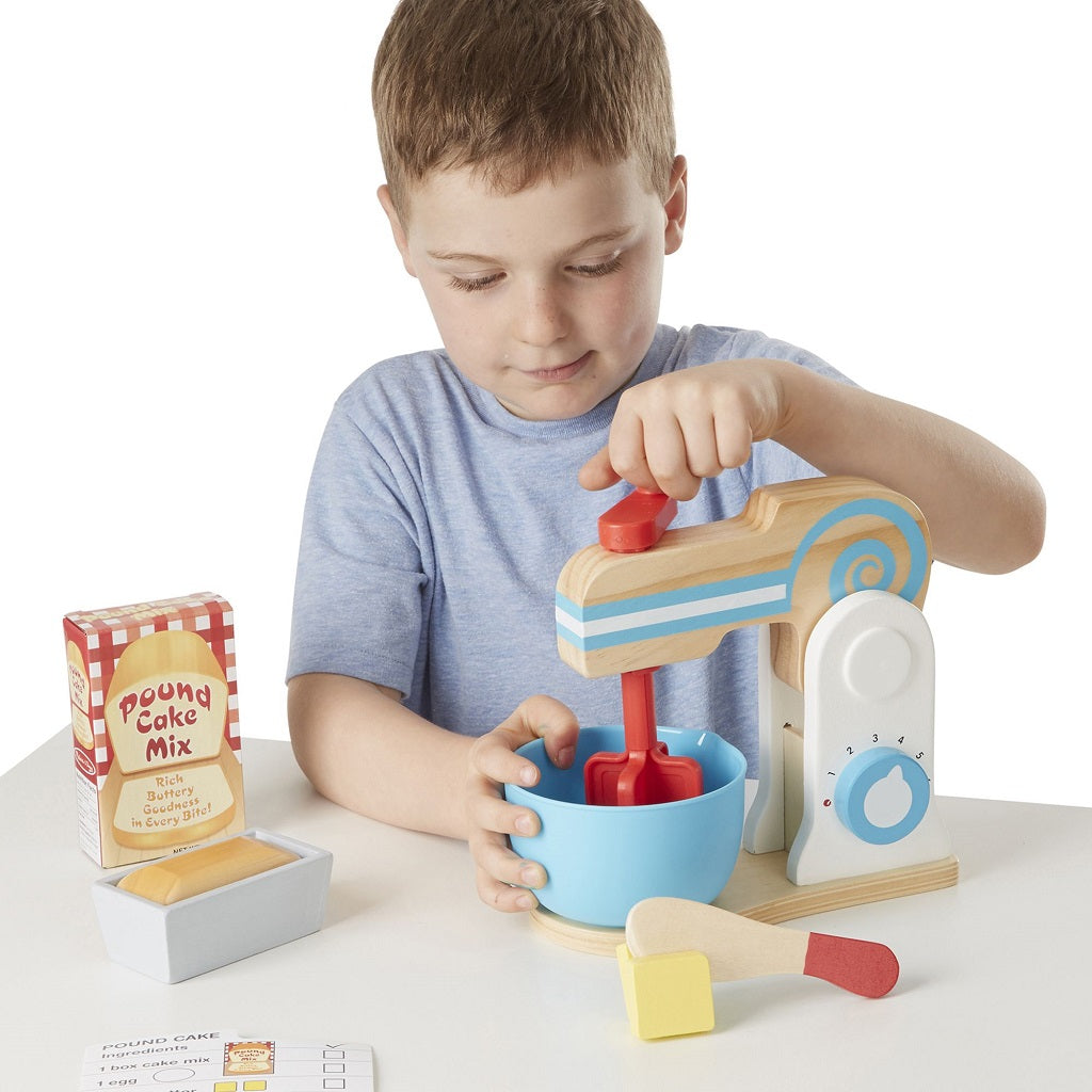 Melissa & Doug Wooden Make-a-Cake Mixer Set 3 years+