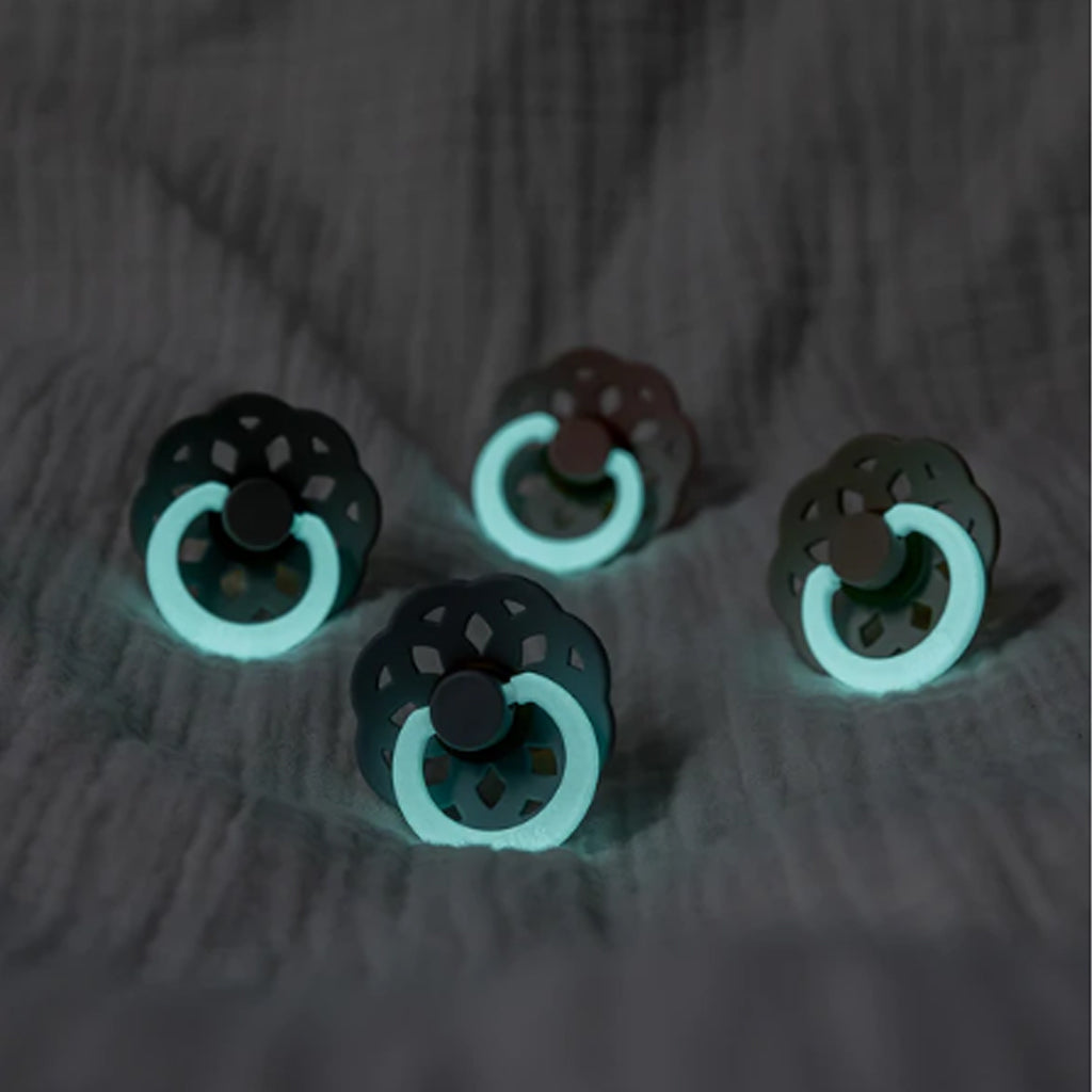 BIBS Boheme Latex Pacifier Twin Pack -  Sage Night / Cloud Night