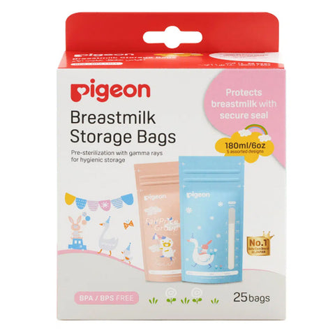 Pigeon Breastmilk Storage Bag Animals (180ml) - 25 bags