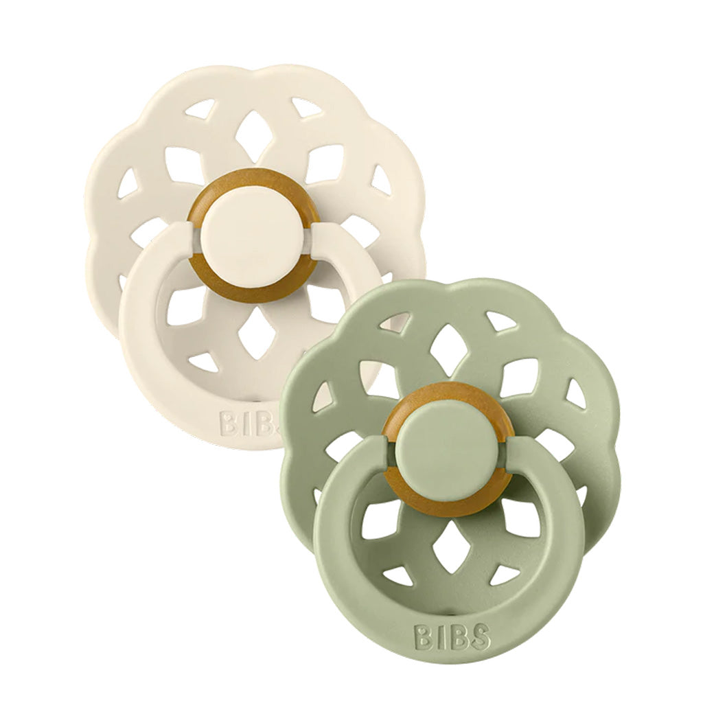 BIBS Boheme Latex Pacifier Twin Pack -  Ivory / Sage