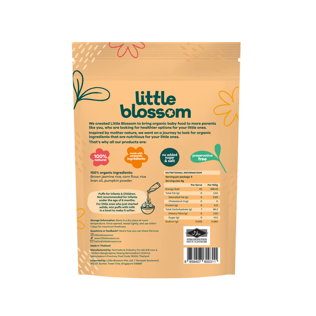 Little Blossom Organic Brown Rice Puffs | Pumpkin