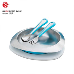 Viida Souffle Series Anti-bacterial Stainless Steel Plate with Silicone Lid