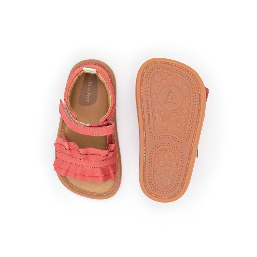 Tip Toey Joey Toddler Sandal Ruffy - Coral Matte