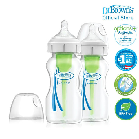 Dr Brown's Glass Wide Neck "Options+" 270ml Bottle - 2pack