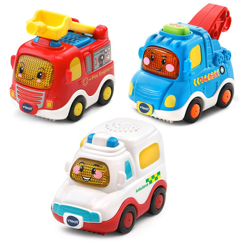 Vtech Toot-Toot Drivers 3 Car Pack Emergency Vehicles (Fire Engine, Ambulance, Tow Truck)