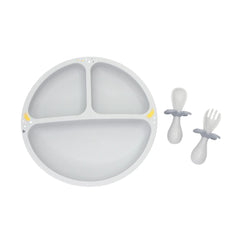 Oribel Baby Plate, Fork & Spoon - Earl Grey