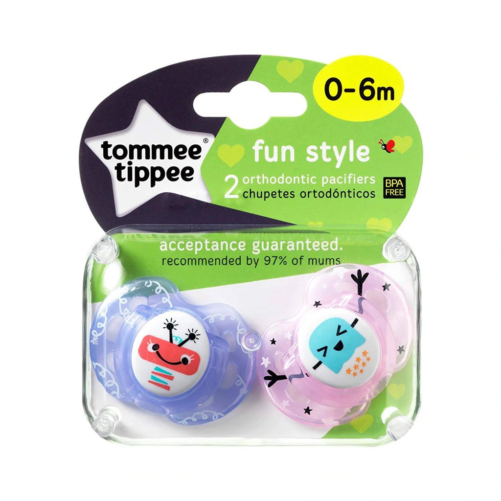 Tommee Tippee Closer to Nature 2pk Air Soother  with case 0-6m