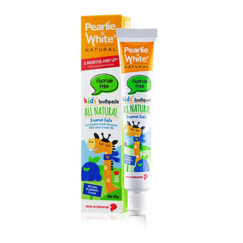 Pearlie White All Natural Enamel Safe KidsToothpaste - Blueberry 45gm