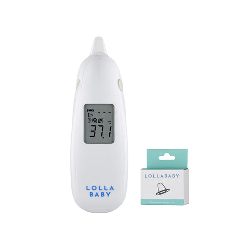 Lollababy Infrared In-Ear Thermometer + Probe Cover (40 Pcs)