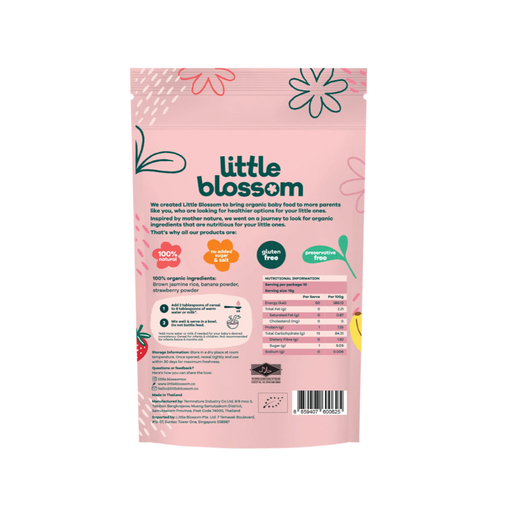 Little Blossom Organic Brown Rice Cereal | Banana & Strawberry