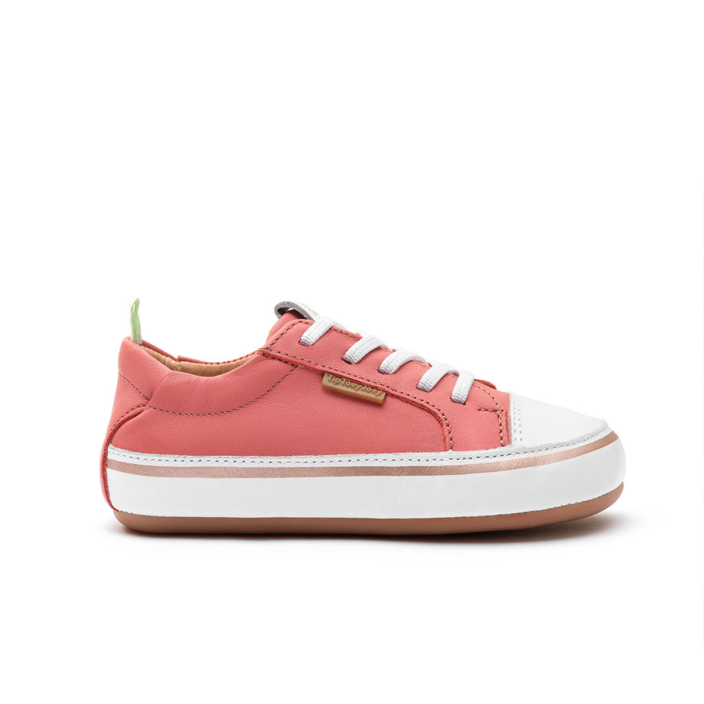 Tip Toey Joey Toddler Sneakers Funky - Coral/Matte White