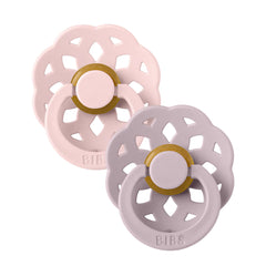 BIBS Boheme Latex Pacifier Twin Pack -  Blossom / Dusky Lilac