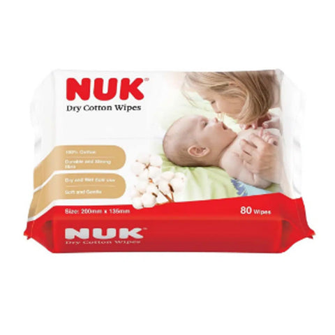NUK Baby Dry Cotton Wipes (80 sheets)