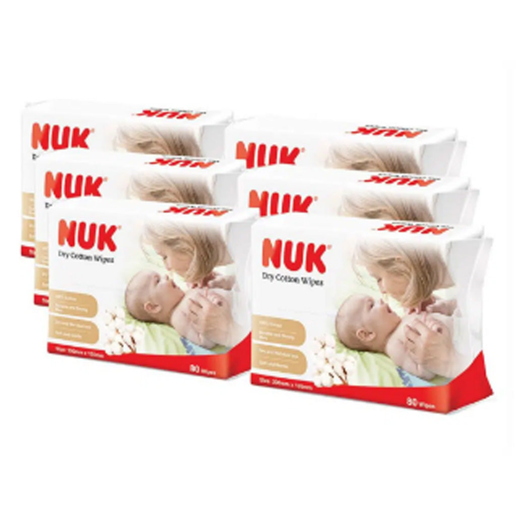 NUK Baby Dry Cotton Wipes (80 sheets) x 6