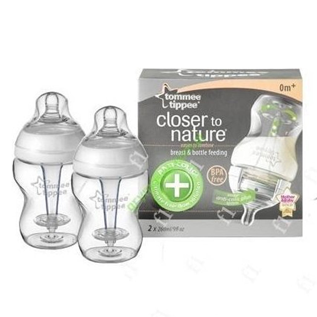 Tommee Tippee Closer To Nature Anti Colic Plus 260ml / 9oz Bottles (2 Pack)