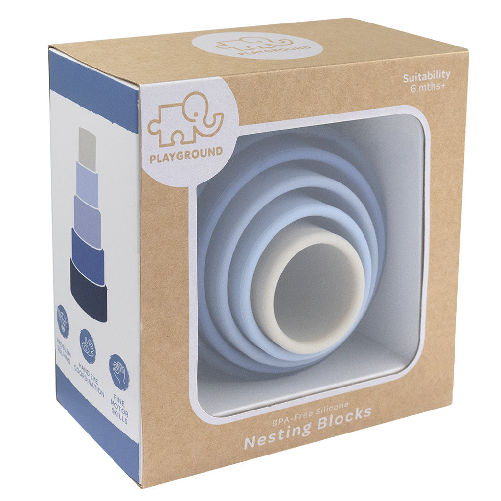 Playground Silicone Nesting Blocks - Blue