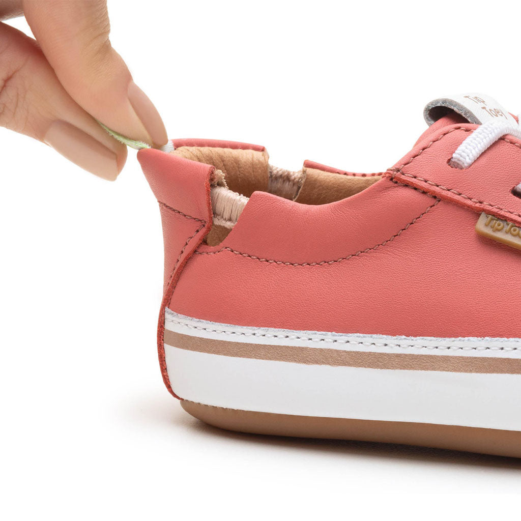 Tip Toey Joey Toddler Sneakers Funky - Coral/Matte White