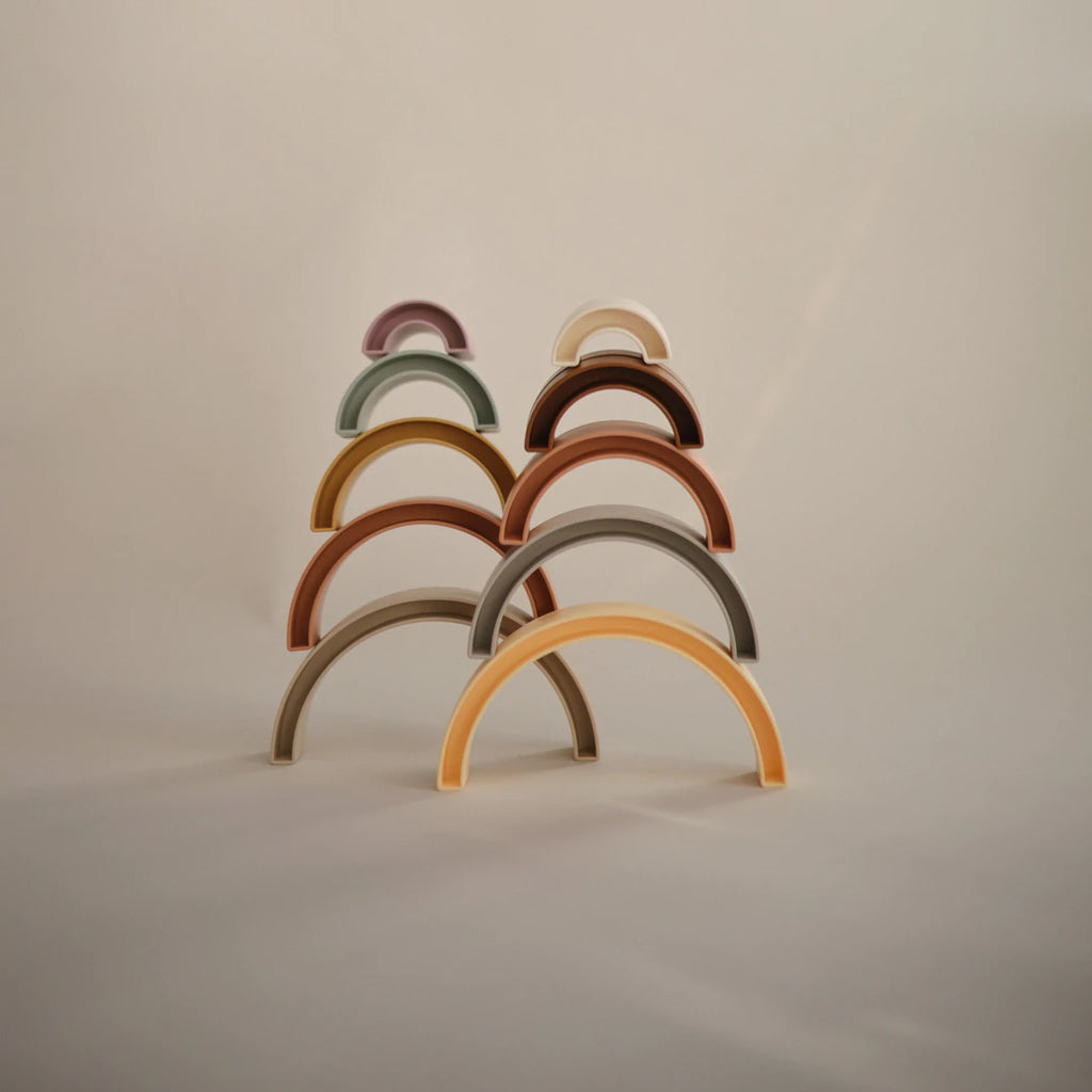 Mushie Rainbow Stacker Toy