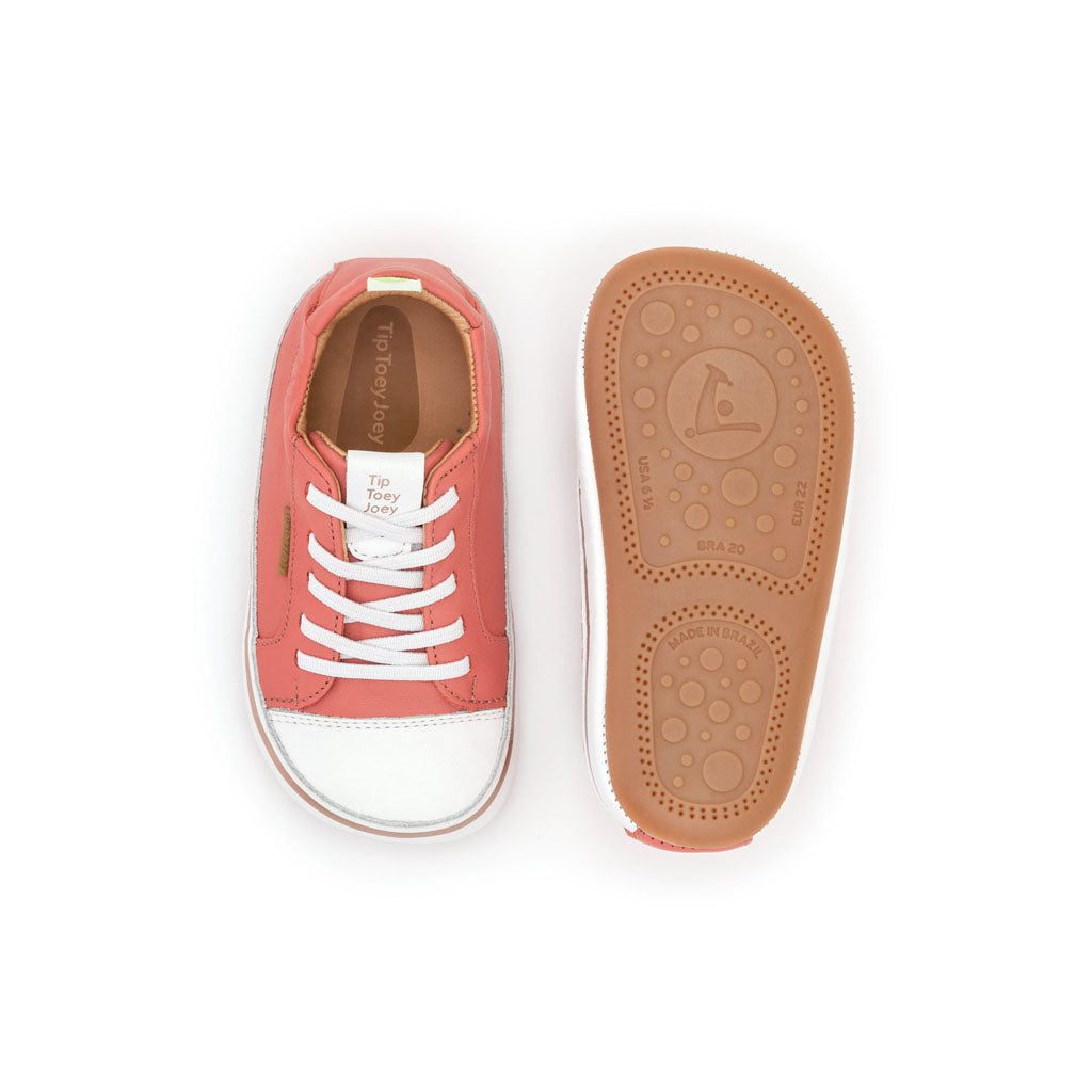 Tip Toey Joey Toddler Sneakers Funky - Coral/Matte White