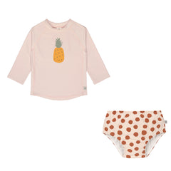 Lassig Girls Long Sleeve Rashguard, Pineapple + Swim Diaper