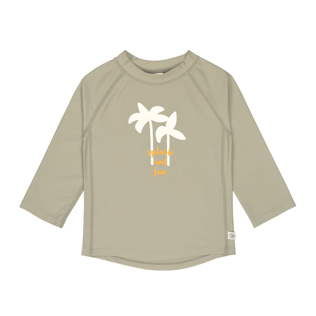 Lassig Girls Long Sleeve Rashguard, Olive Palm + Swim Diaper