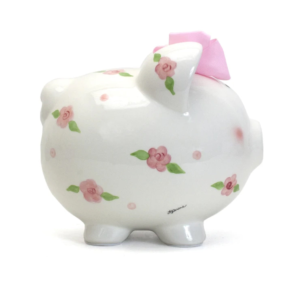 Child to Cherish Posies & Polka Dots Piggy Bank