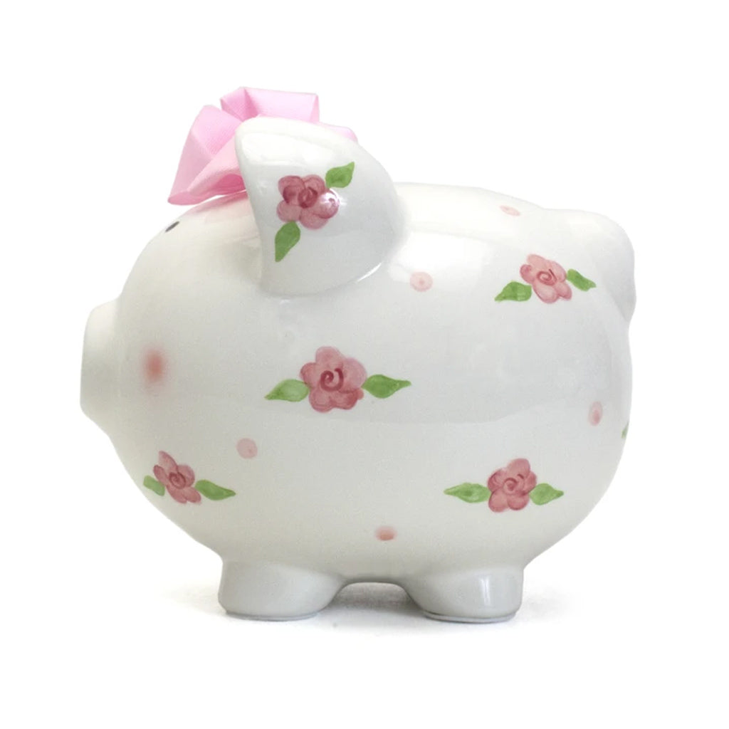 Child to Cherish Posies & Polka Dots Piggy Bank