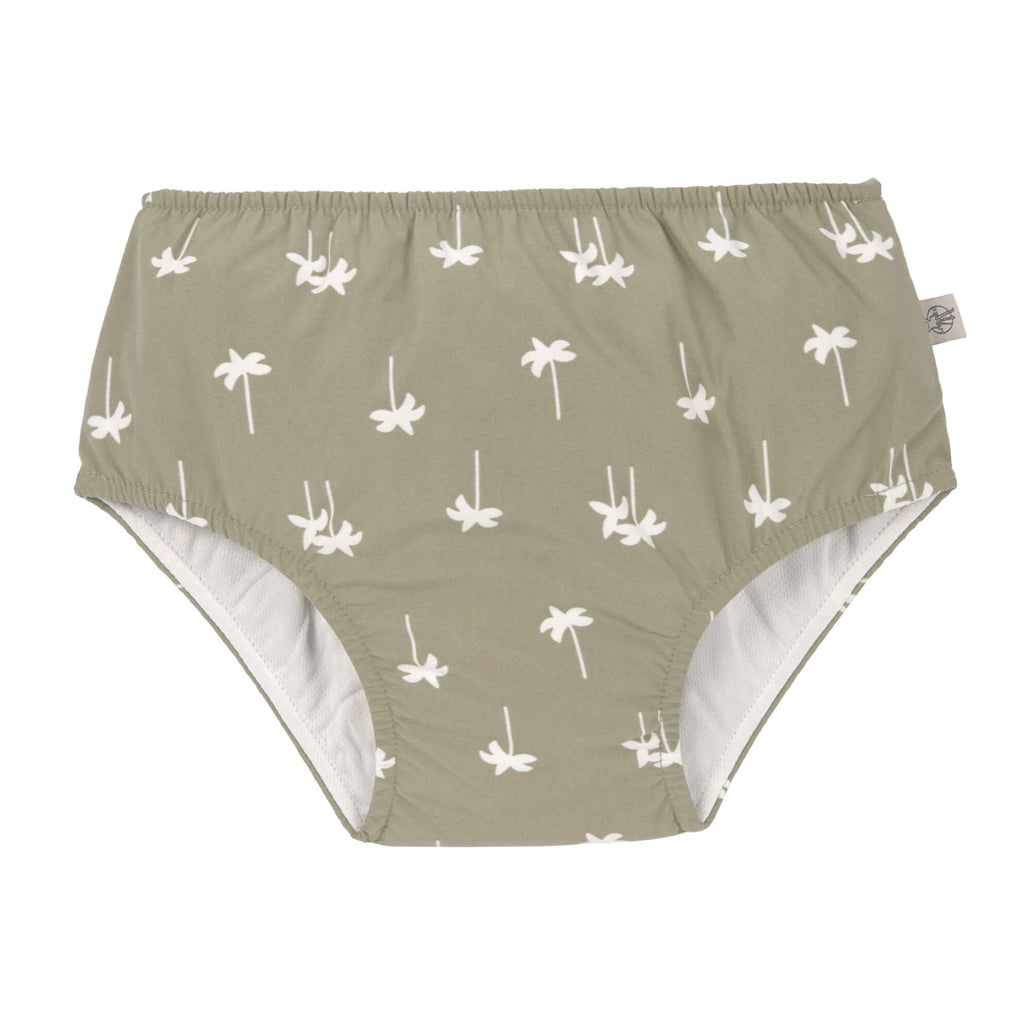 Lassig Boys Long Sleeve Rashguard, Olive Palm + Swim Diaper