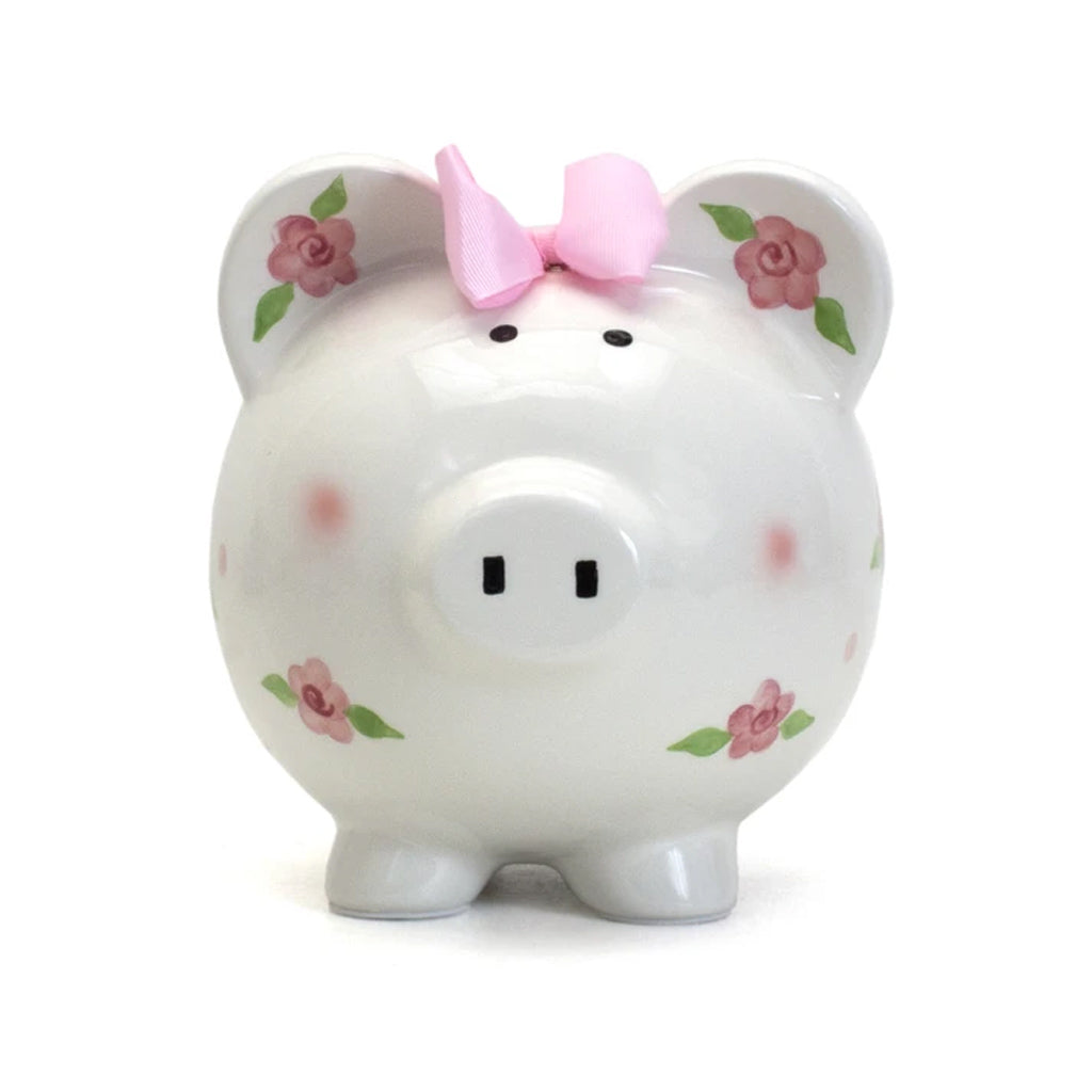 Child to Cherish Posies & Polka Dots Piggy Bank