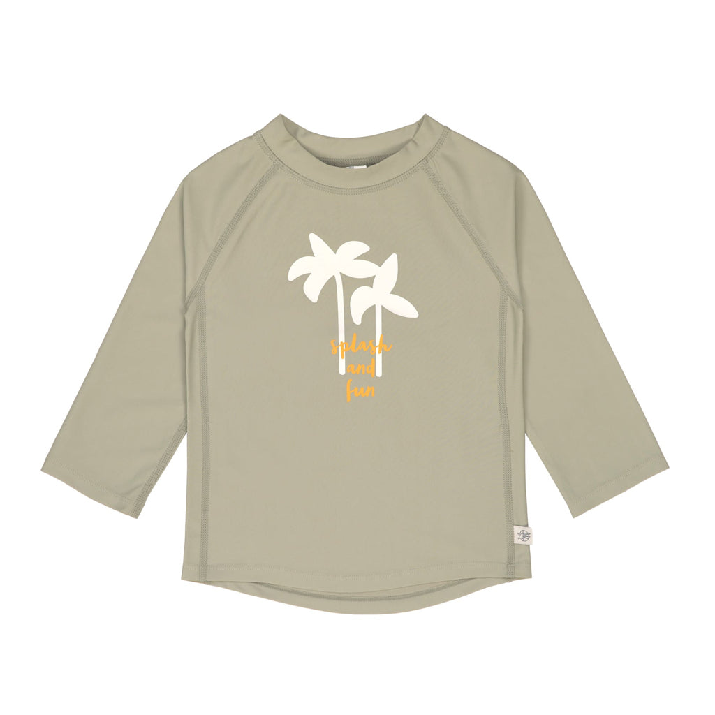 Lassig Boys Long Sleeve Rashguard, Olive Palm + Swim Diaper