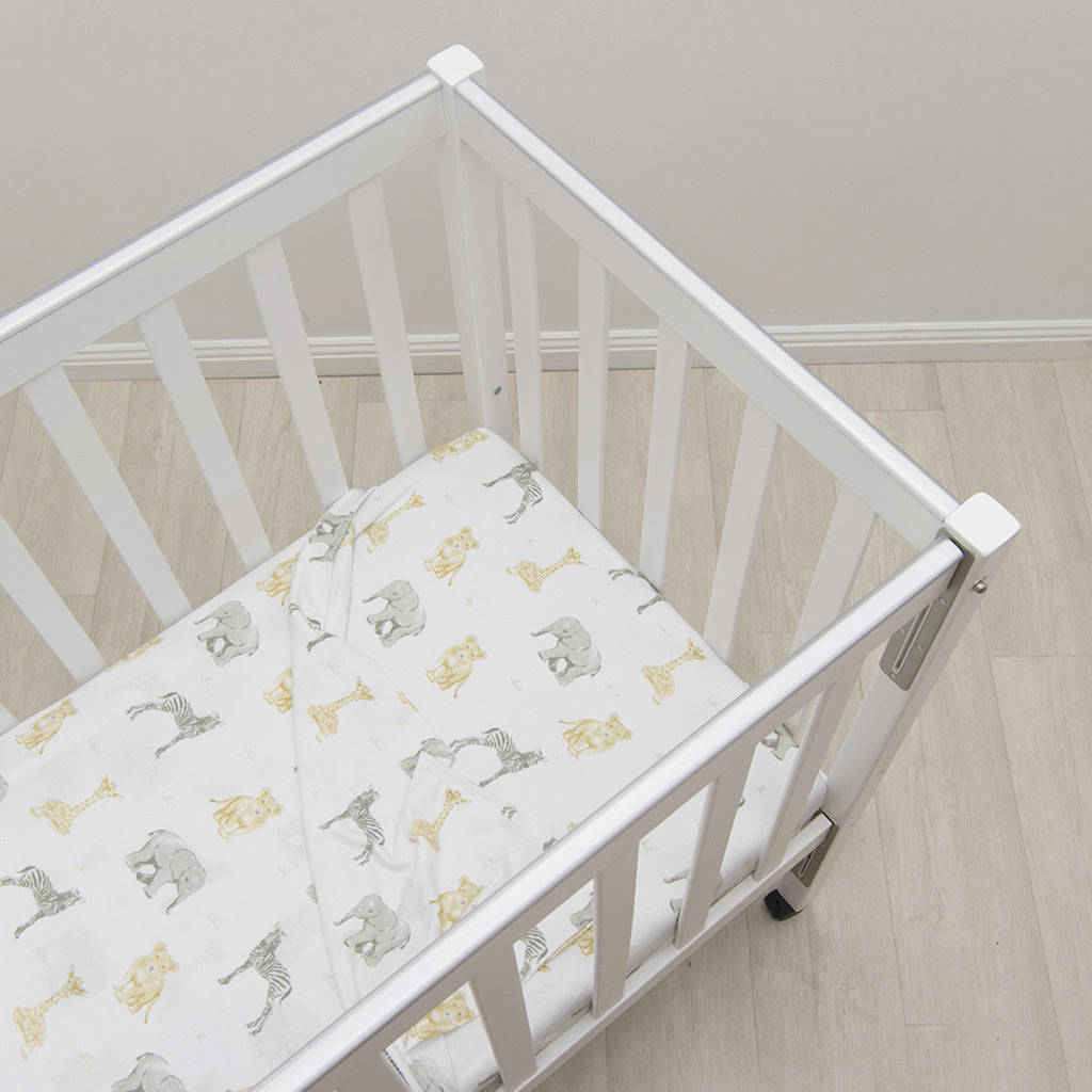 Living Textiles Cot Fitted Sheet Set - Savanna Babies