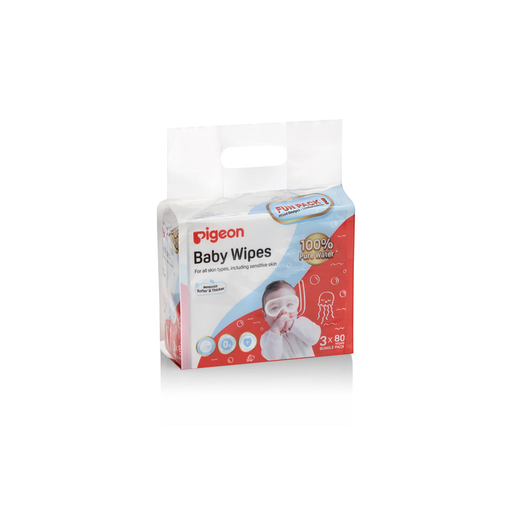 Pigeon 100% Water Wipes 3 x 80s