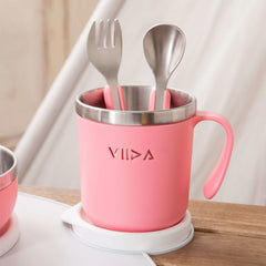 Viida Souffle Series Anti-bacterial Stainless Steel Fork & Spoon - Small