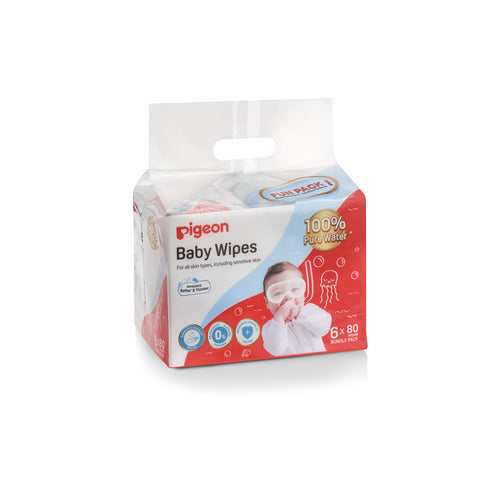 Pigeon 100% Water Wipes 6 x 80s
