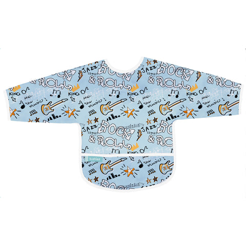 Kushies Clean Bib with Sleeves Blue Rock