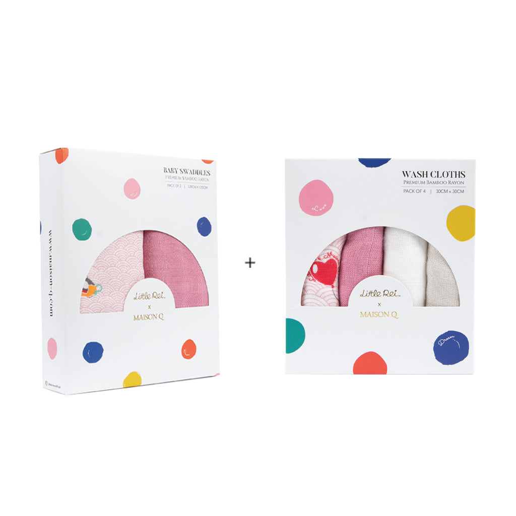 Little Rei x Maison Q Swaddle & Wash Cloth Bundle