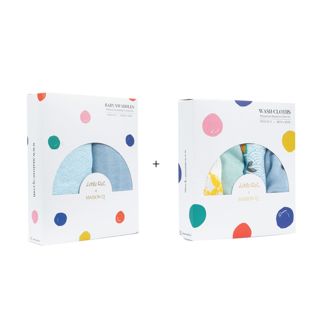 Little Rei x Maison Q Swaddle & Wash Cloth Bundle