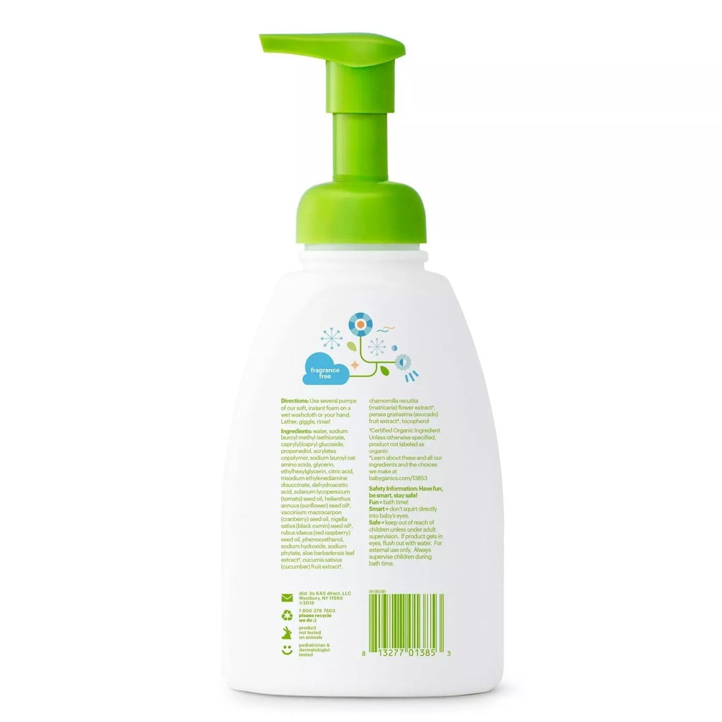 Babyganics Shampoo & Body Wash - Fragrance Free (473ml)