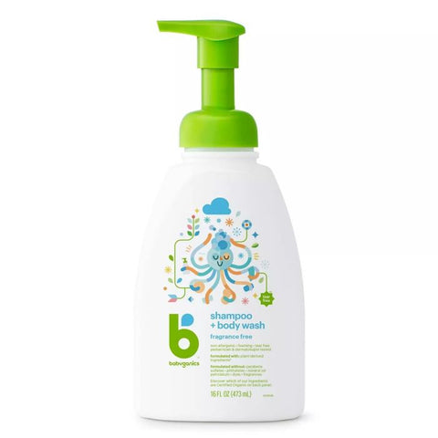 Babyganics Shampoo & Body Wash - Fragrance Free (473ml)